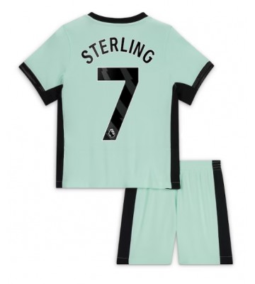 Chelsea Raheem Sterling #7 Koszulka Trzecich Dziecięca 2023-24 Krótki Rękaw (+ Krótkie spodenki)